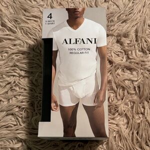 NWT Alfani Cotton 4-Pack V Neck Regular Fit T Shirts